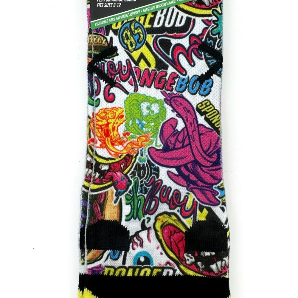 Odd Sox SpongeBob Athletic Crew Socks Mens Womens Nickelodeon Y2K Fun Gift